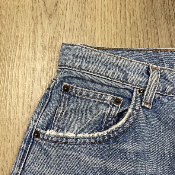 Reformation Jeans Womens 27 Teigen High Cigarette Raw Hem Distressed Denim Pants - Picture 5 of 16